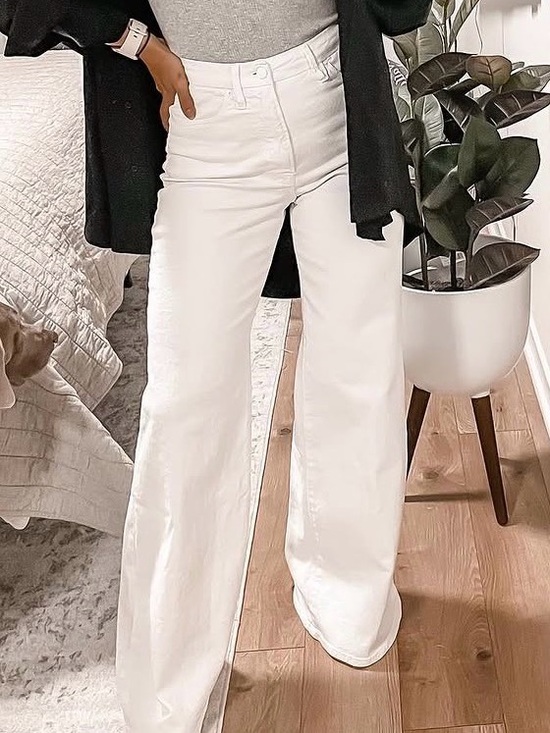 Good American Denim - Good American White Wide-Leg High-Rise Jeans